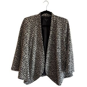 Notations Black and White Animal Print Blazer